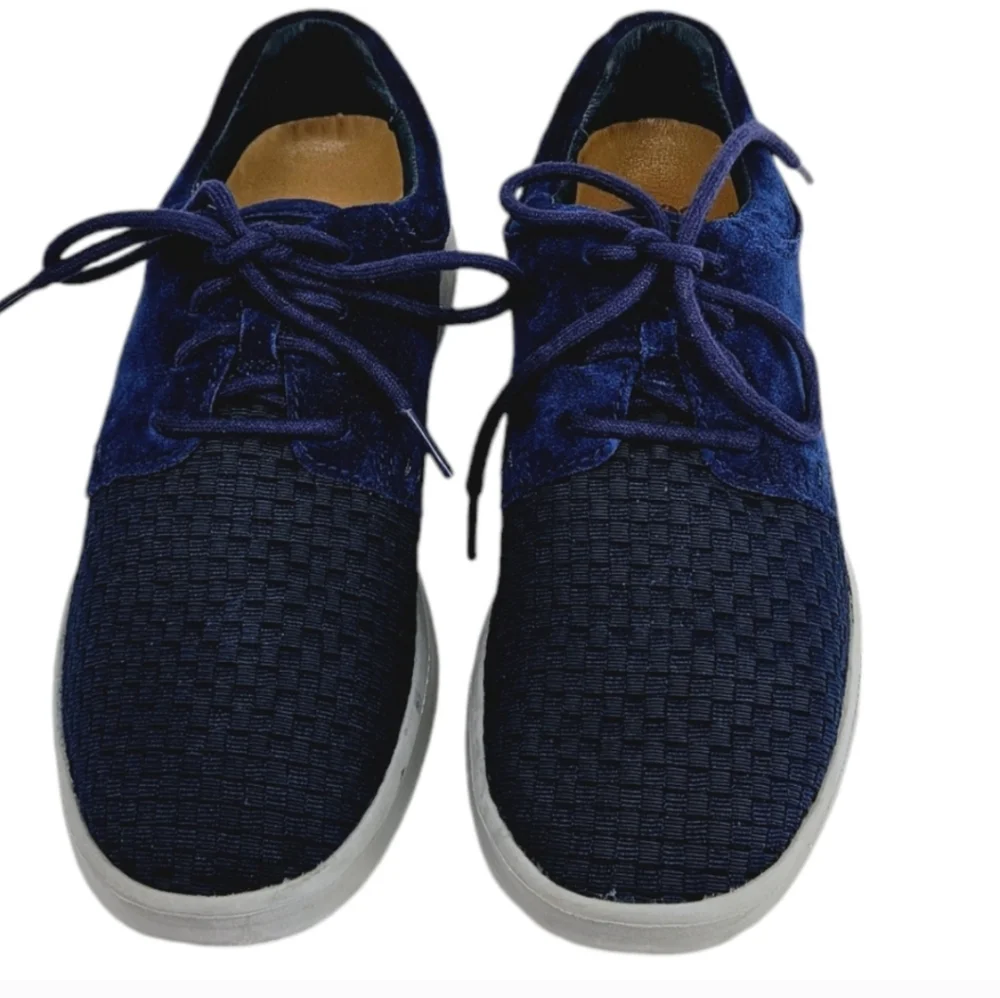 UGG Hepner Woven Lace-Up Sneakers Navy Suede Oxford Shoes Men 7.5